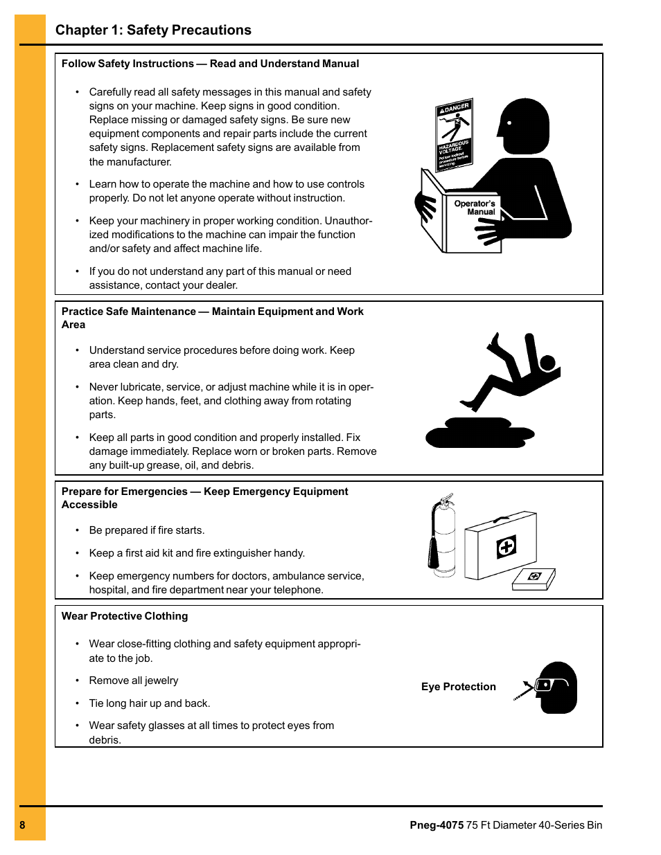 Chapter 1: safety precautions | Grain Systems Tanks PNEG-4075 User Manual | Page 8 / 168