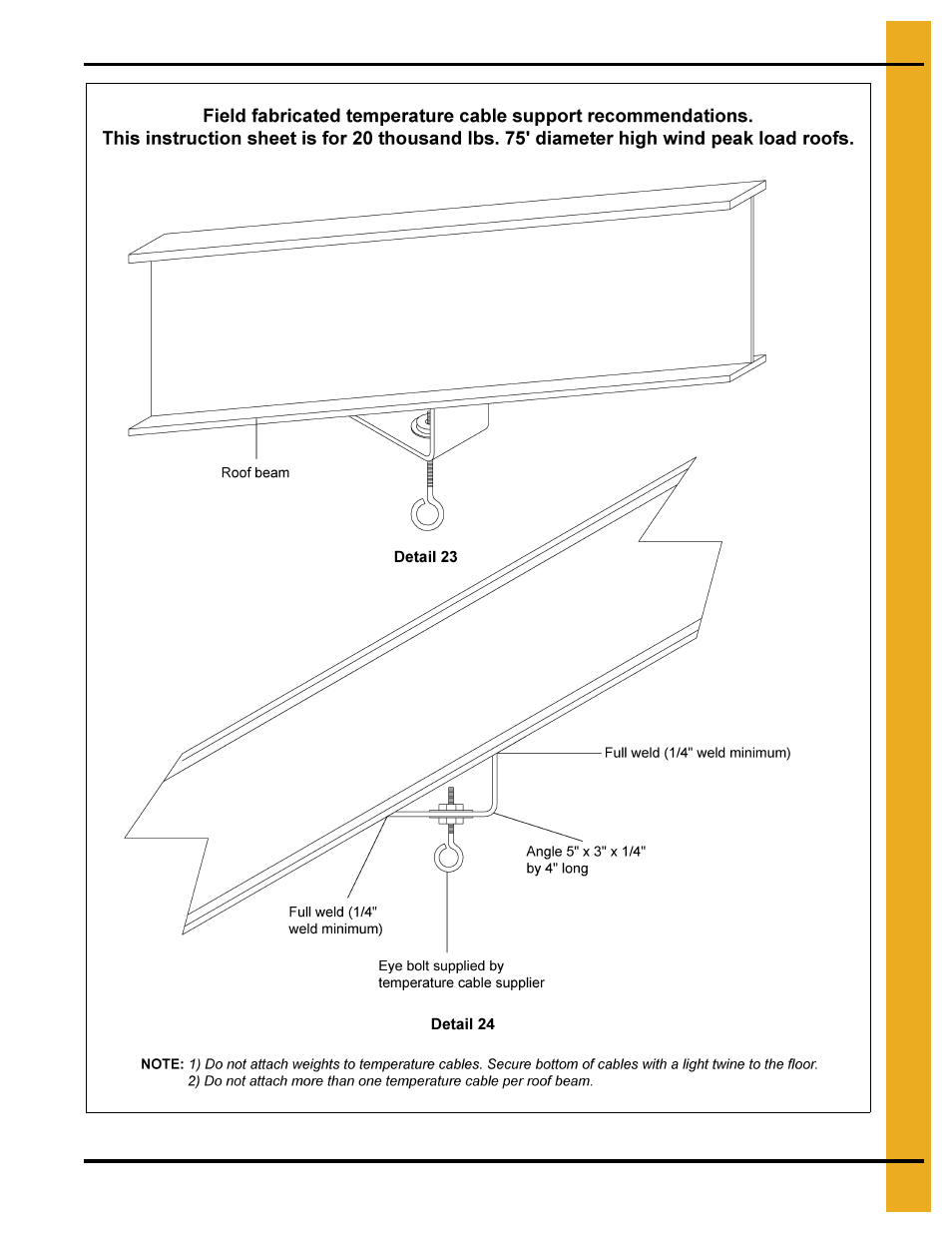 75' high wind roof assembly instructions | Grain Systems Special Roofs PNEG-1845 User Manual | Page 25 / 28