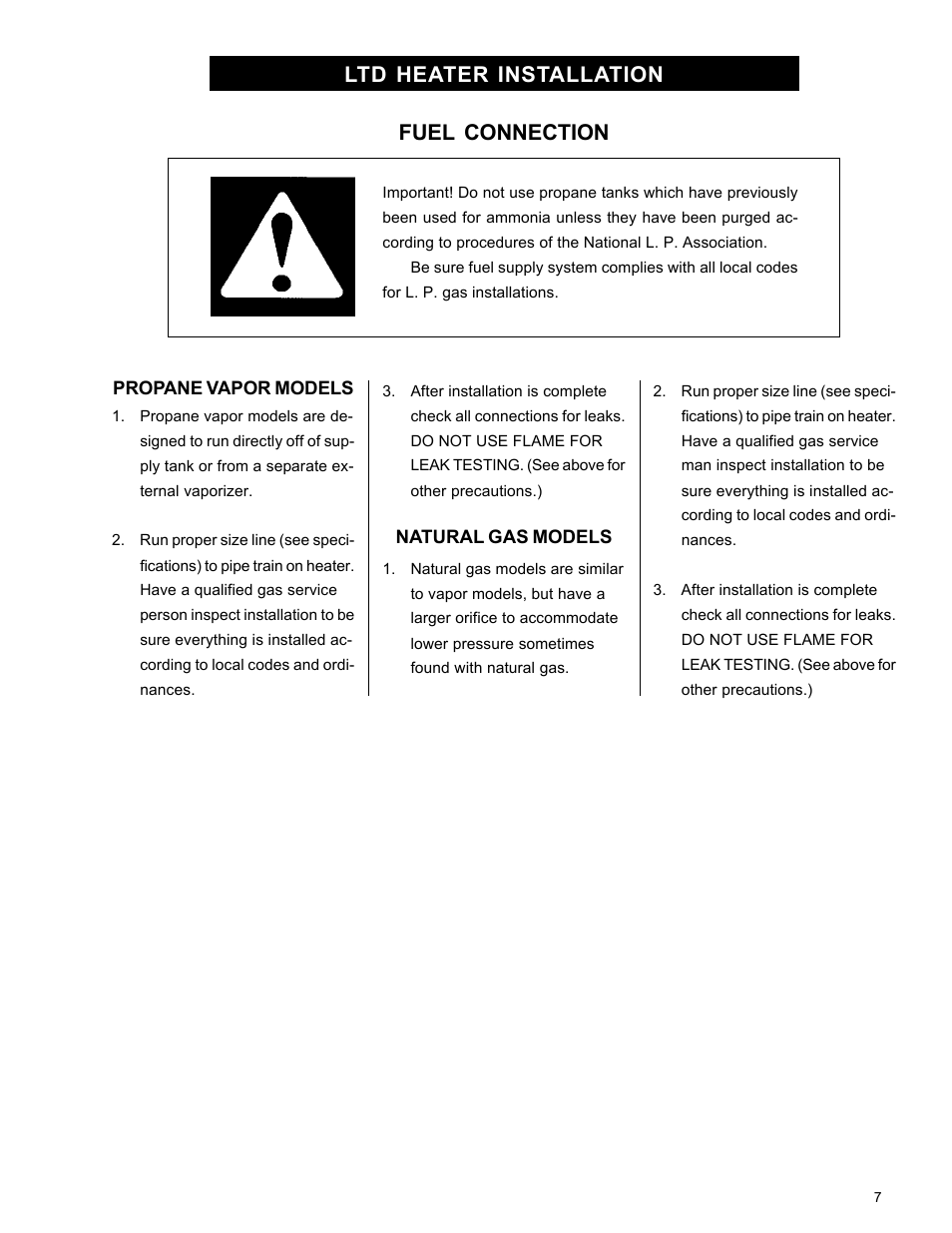 Ltd heater installation fuel connection | Grain Systems PNEG-595 User Manual | Page 7 / 26