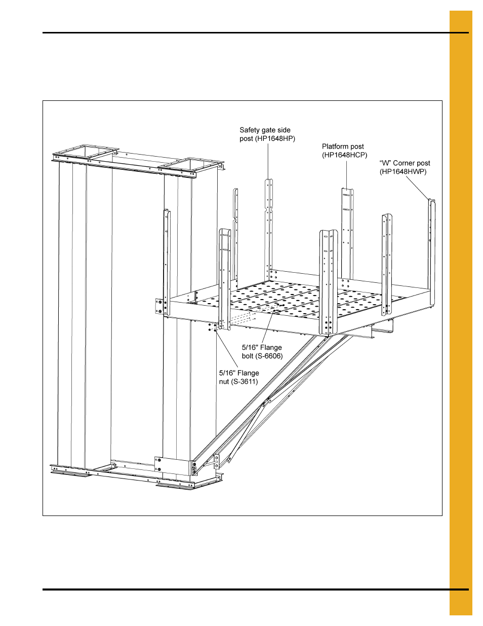 Platform post | Grain Systems Bucket Elevtors, Conveyors, Series II Sweeps PNEG-1842 User Manual | Page 103 / 114