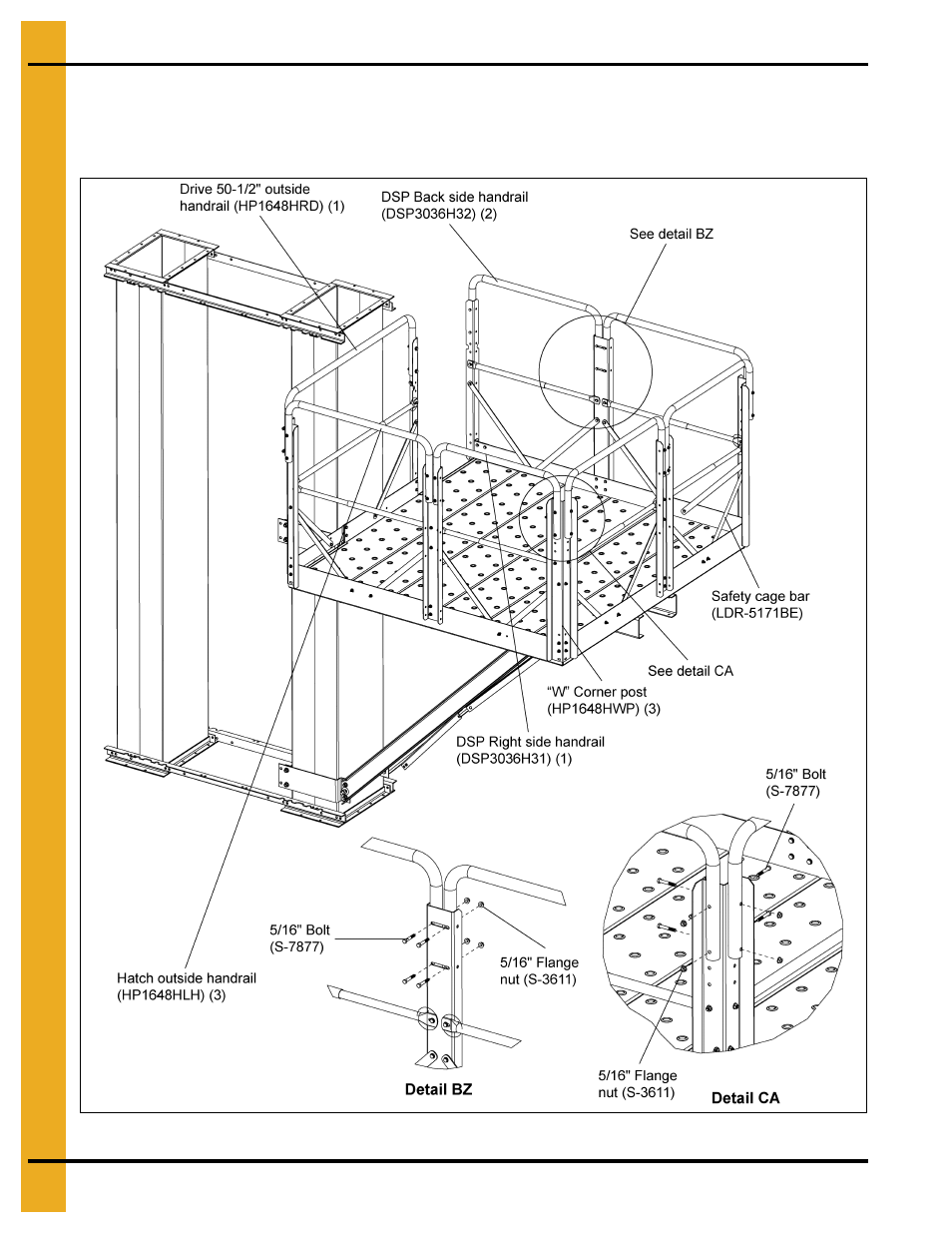 Upper handrails | Grain Systems Bucket Elevtors, Conveyors, Series II Sweeps PNEG-1842 User Manual | Page 106 / 114