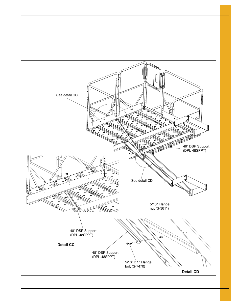 Distributor platform support (48" only) | Grain Systems Bucket Elevtors, Conveyors, Series II Sweeps PNEG-1842 User Manual | Page 111 / 114