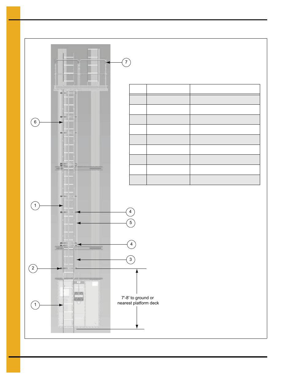 Typical ladder/cage setup, Ladder assembly | Grain Systems Bucket Elevtors, Conveyors, Series II Sweeps PNEG-1842 User Manual | Page 20 / 114