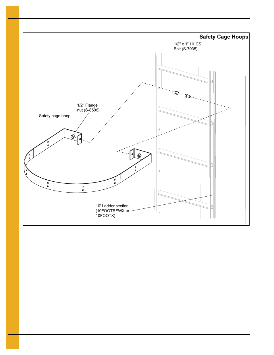 Tie angles, ladders and safety cages | Grain Systems Bucket Elevtors, Conveyors, Series II Sweeps PNEG-1842 User Manual | Page 38 / 114