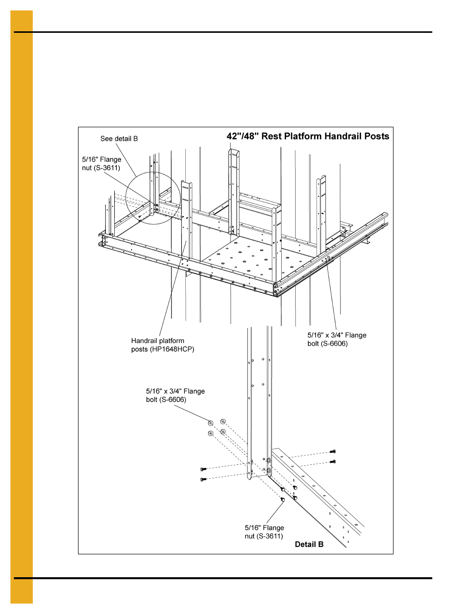 Install handrail posts | Grain Systems Bucket Elevtors, Conveyors, Series II Sweeps PNEG-1842 User Manual | Page 46 / 114