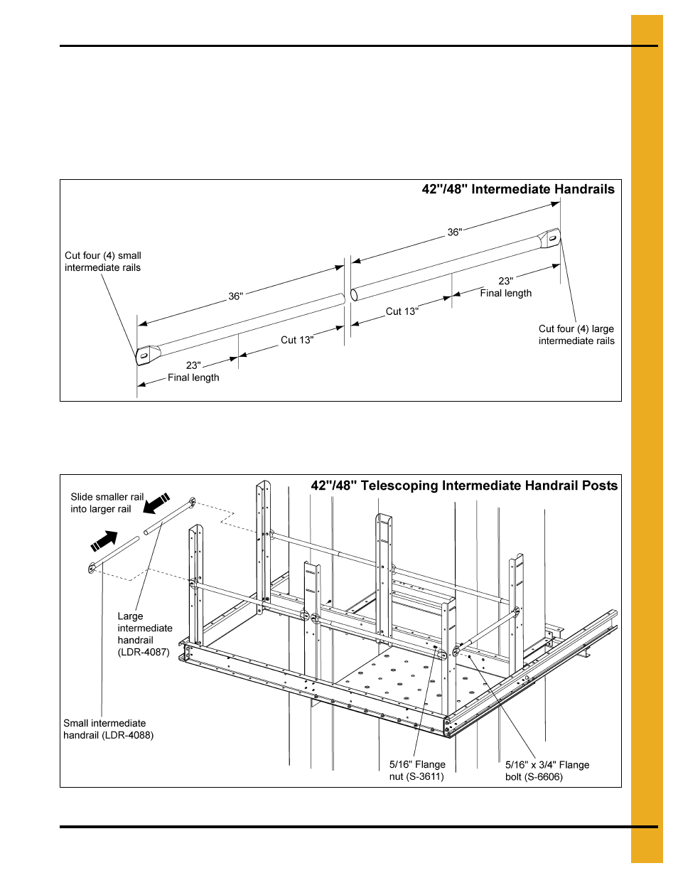 Assemble intermediate handrails | Grain Systems Bucket Elevtors, Conveyors, Series II Sweeps PNEG-1842 User Manual | Page 47 / 114