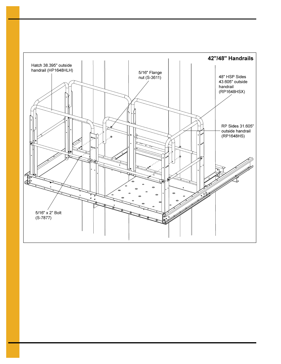 Install handrails to posts | Grain Systems Bucket Elevtors, Conveyors, Series II Sweeps PNEG-1842 User Manual | Page 48 / 114