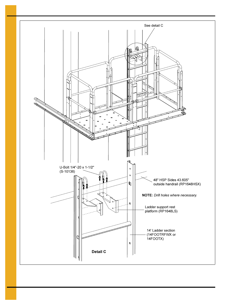 D nuts, See figure 7o, Rest platform | Grain Systems Bucket Elevtors, Conveyors, Series II Sweeps PNEG-1842 User Manual | Page 50 / 114
