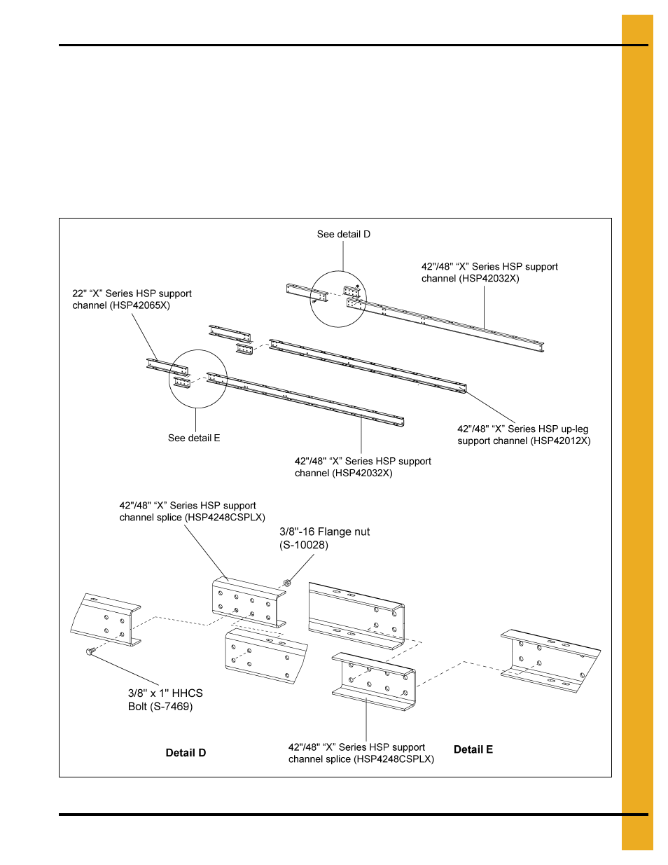 42" head platform left hand drive, Chapter 8 42" head platform left hand drive, Attach cross deck support channels to lower head | Chapter 8: 42" head platform left hand drive | Grain Systems Bucket Elevtors, Conveyors, Series II Sweeps PNEG-1842 User Manual | Page 51 / 114