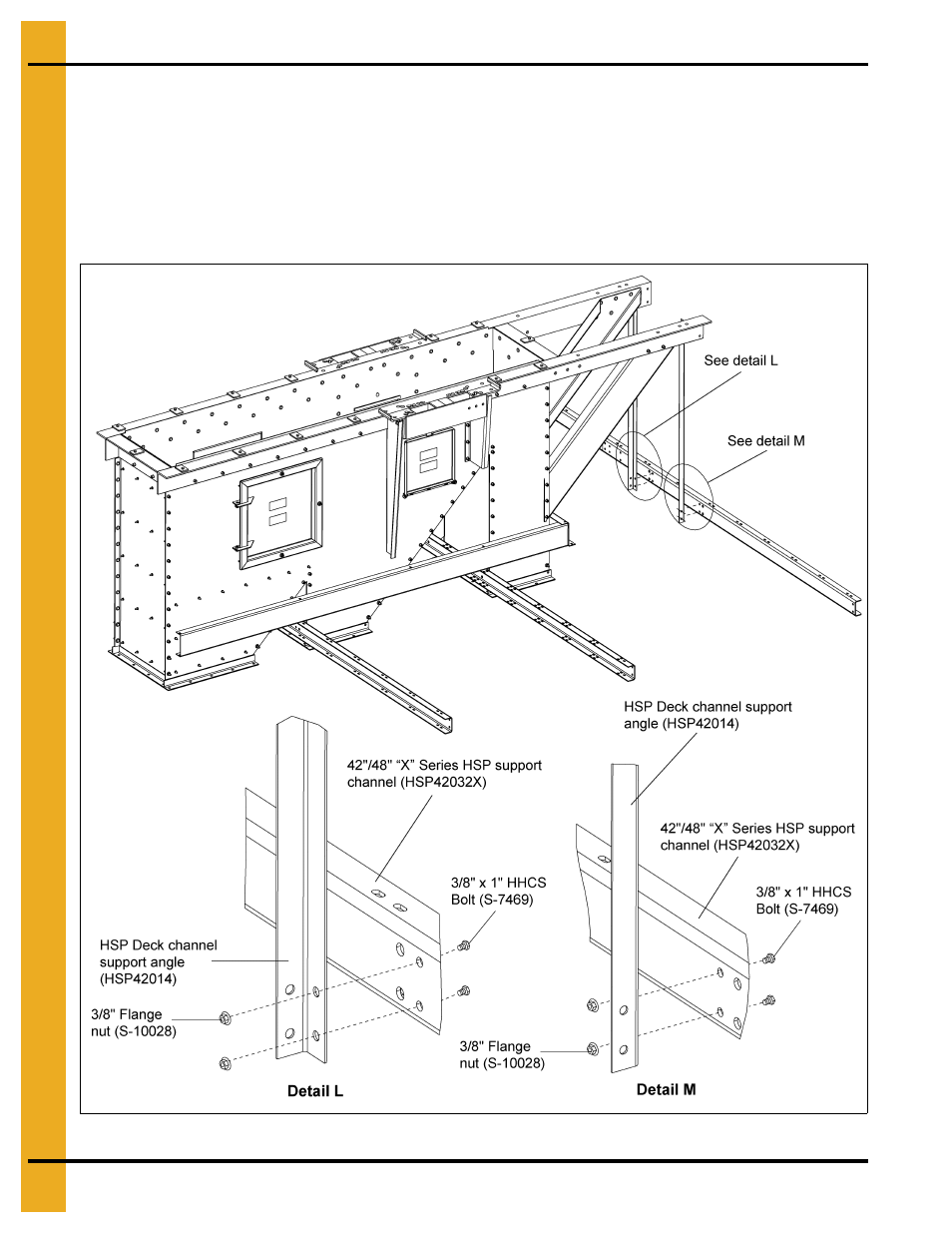Deck channel support angle to cross channel | Grain Systems Bucket Elevtors, Conveyors, Series II Sweeps PNEG-1842 User Manual | Page 56 / 114