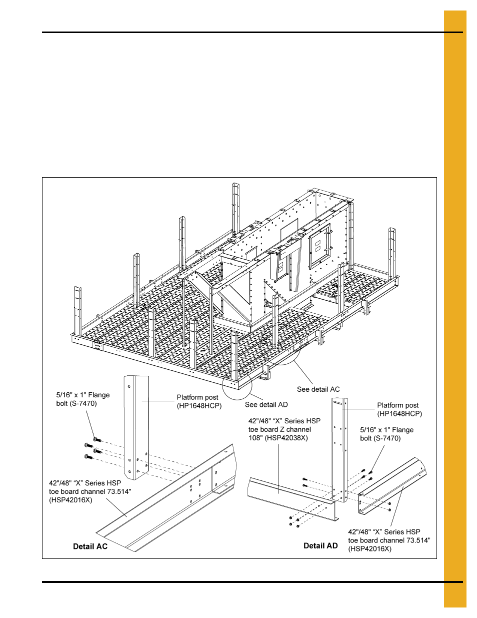 Install platform post | Grain Systems Bucket Elevtors, Conveyors, Series II Sweeps PNEG-1842 User Manual | Page 65 / 114