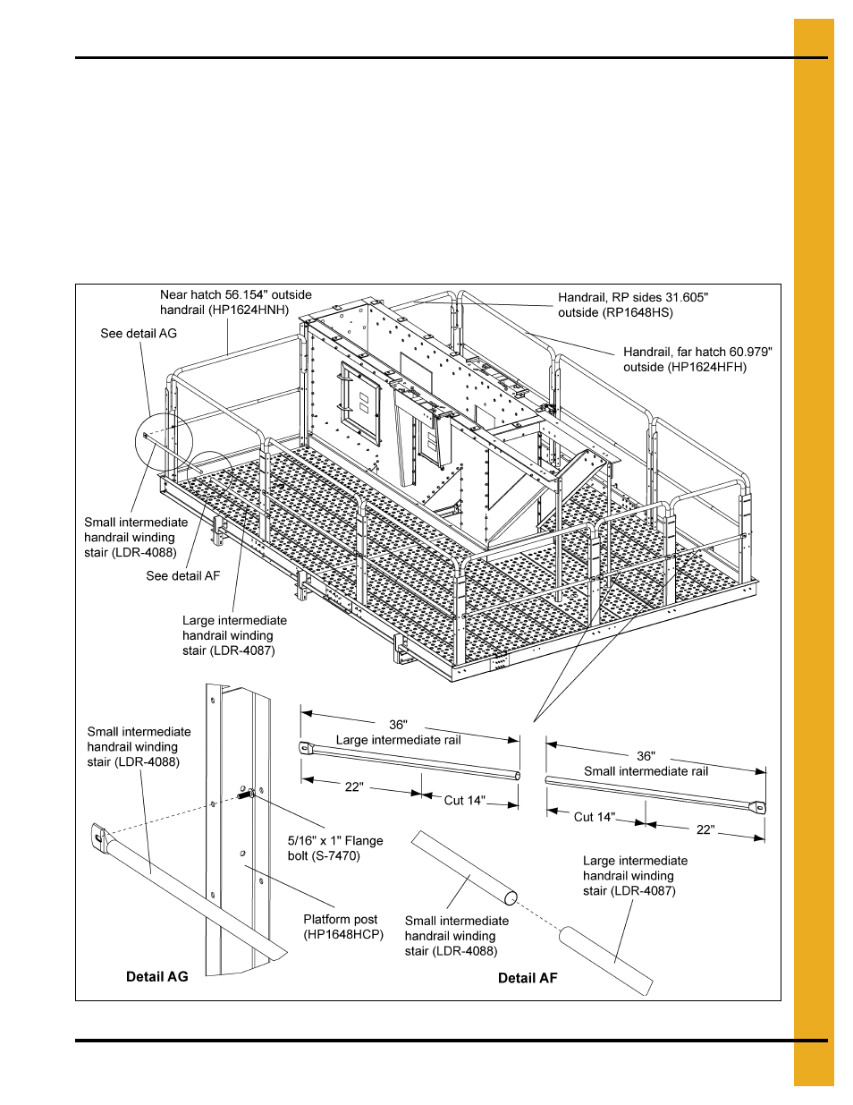 Attach intermediate handrails to posts | Grain Systems Bucket Elevtors, Conveyors, Series II Sweeps PNEG-1842 User Manual | Page 67 / 114