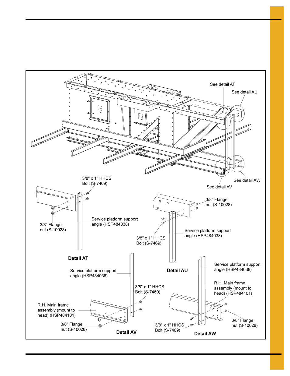 Deck channel support angle to channel supports | Grain Systems Bucket Elevtors, Conveyors, Series II Sweeps PNEG-1842 User Manual | Page 77 / 114