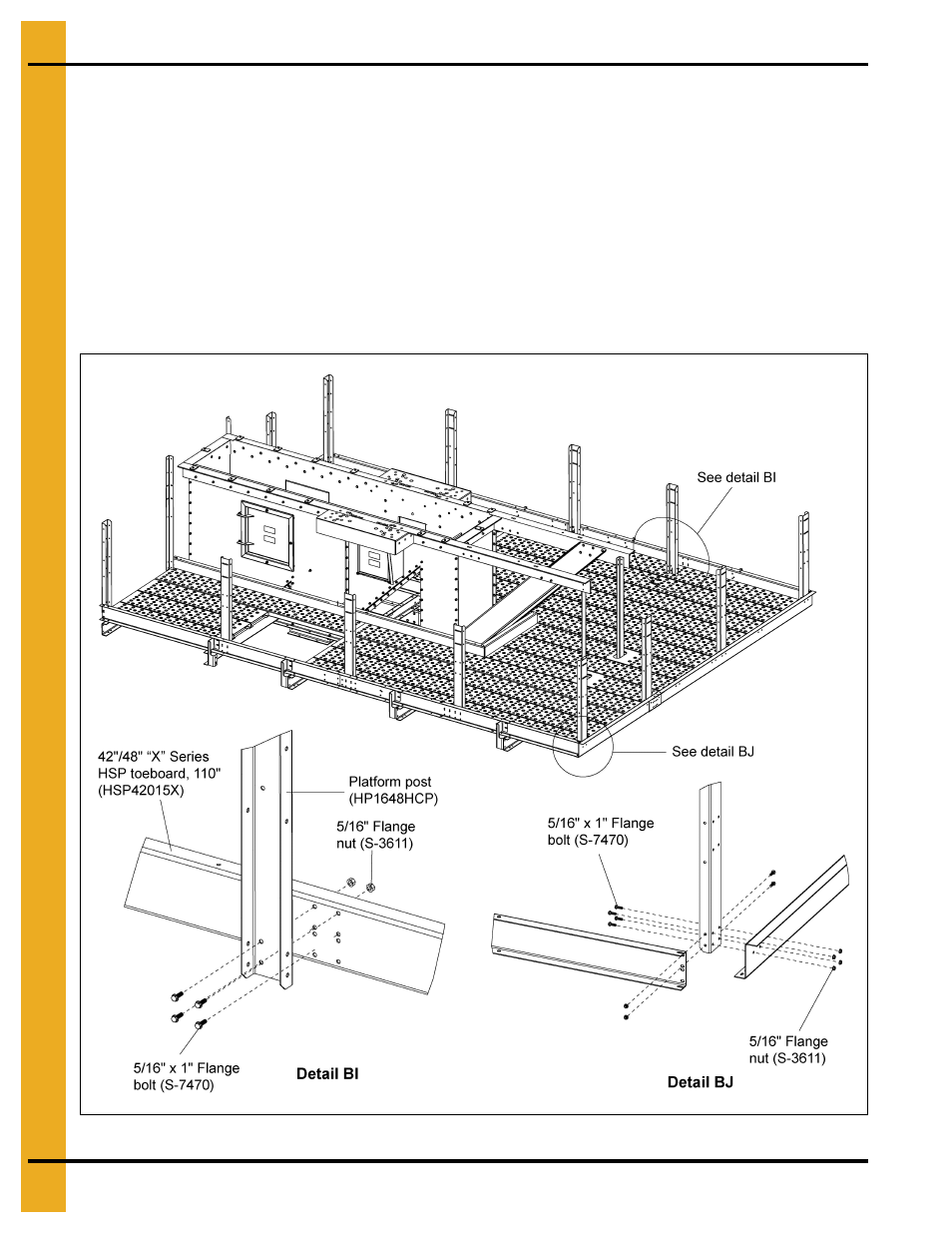 Install platform post | Grain Systems Bucket Elevtors, Conveyors, Series II Sweeps PNEG-1842 User Manual | Page 86 / 114