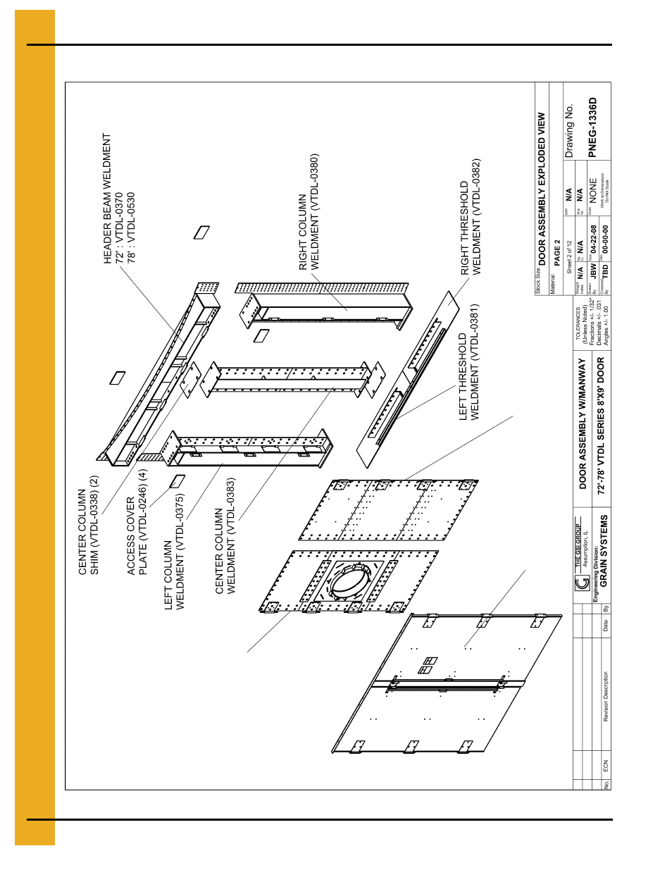 Door assembly exploded view | Grain Systems Bin Accessories PNEG-1336D User Manual | Page 18 / 34