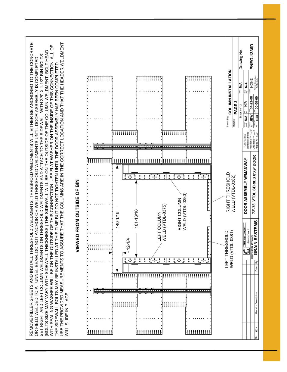 Column installation | Grain Systems Bin Accessories PNEG-1336D User Manual | Page 19 / 34