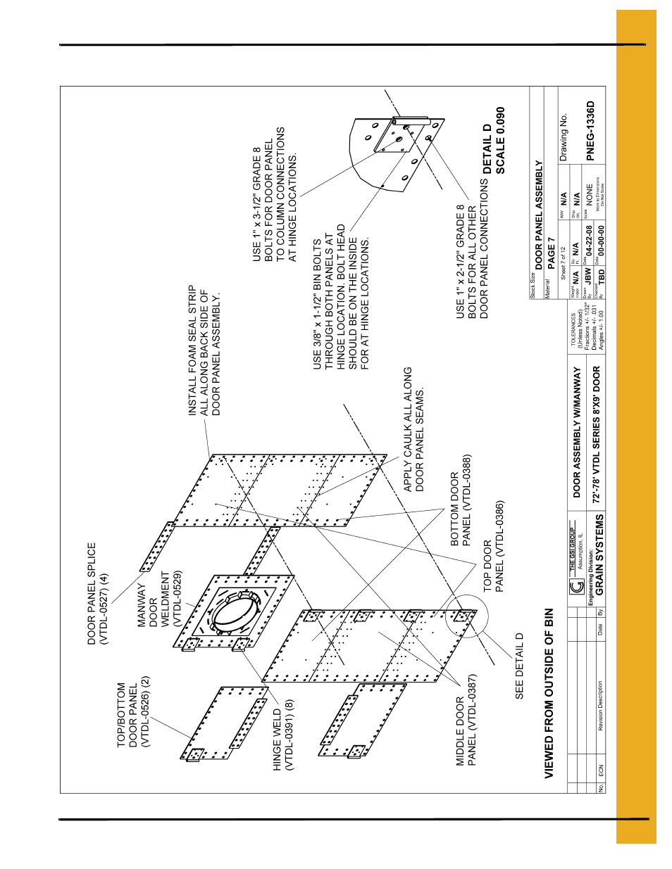 Door panel assembly, Door, As shown | Ges 23-24, Door assembly | Grain Systems Bin Accessories PNEG-1336D User Manual | Page 23 / 34