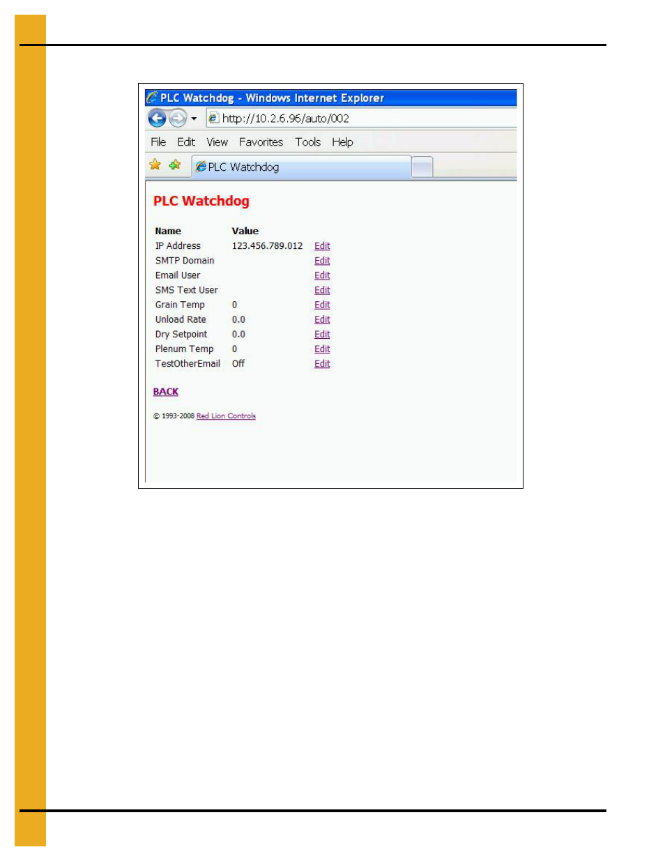 Plc watchdog | Grain Systems PNEG-1755 User Manual | Page 14 / 36