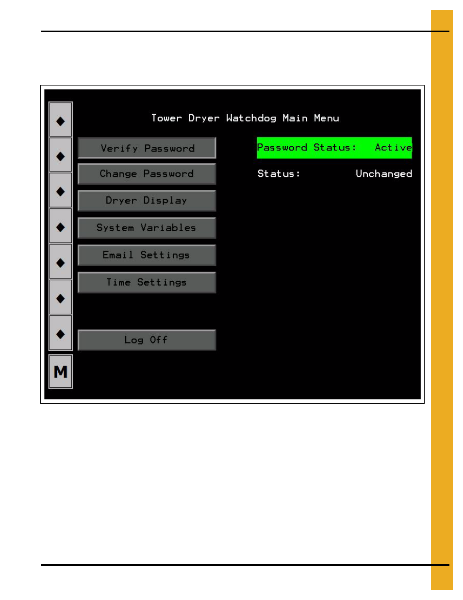 Verify password button, Password status indicator | Grain Systems PNEG-1755 User Manual | Page 21 / 36
