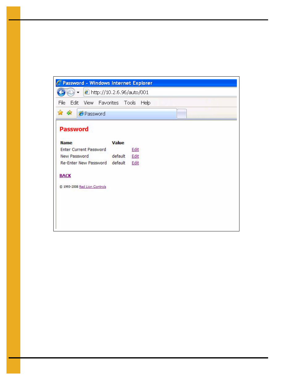 Change password button | Grain Systems PNEG-1755 User Manual | Page 22 / 36