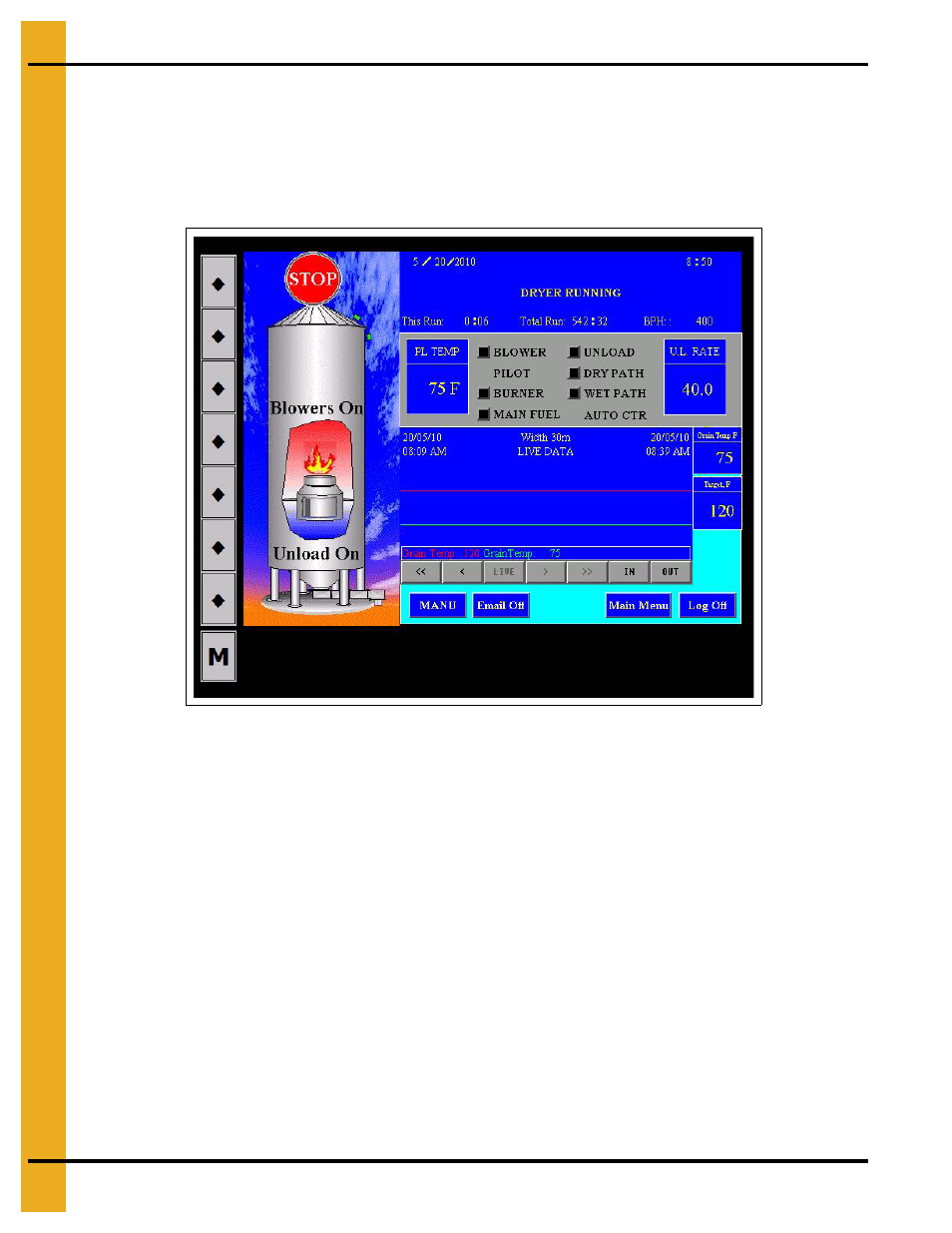 Dryer display button | Grain Systems PNEG-1755 User Manual | Page 24 / 36