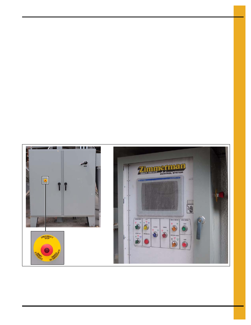 Dryer operation emergency stop switch, Dryer operation, Emergency stop switches | Grain Systems PNEG-1755 User Manual | Page 5 / 36