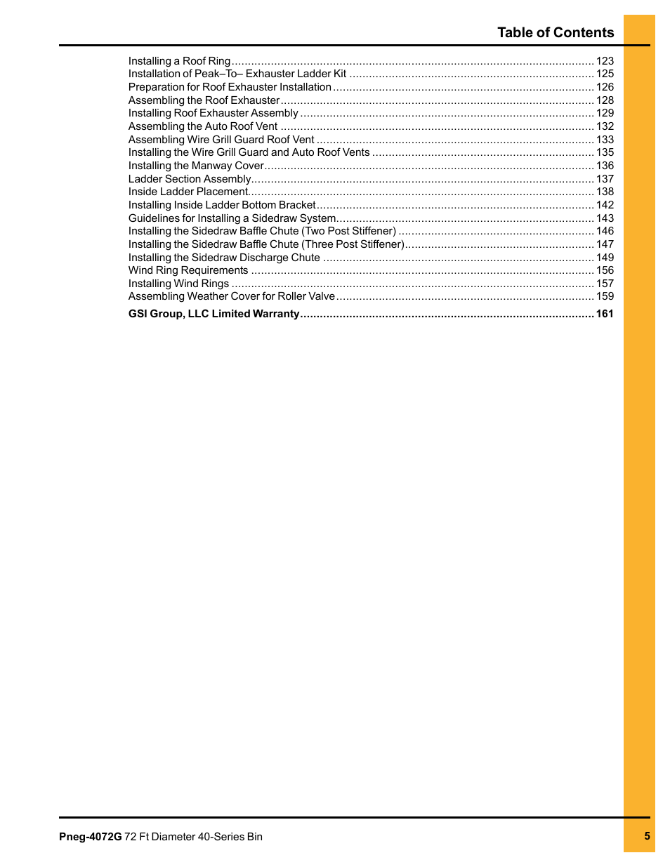 Grain Systems Tanks PNEG-4072G User Manual | Page 5 / 162