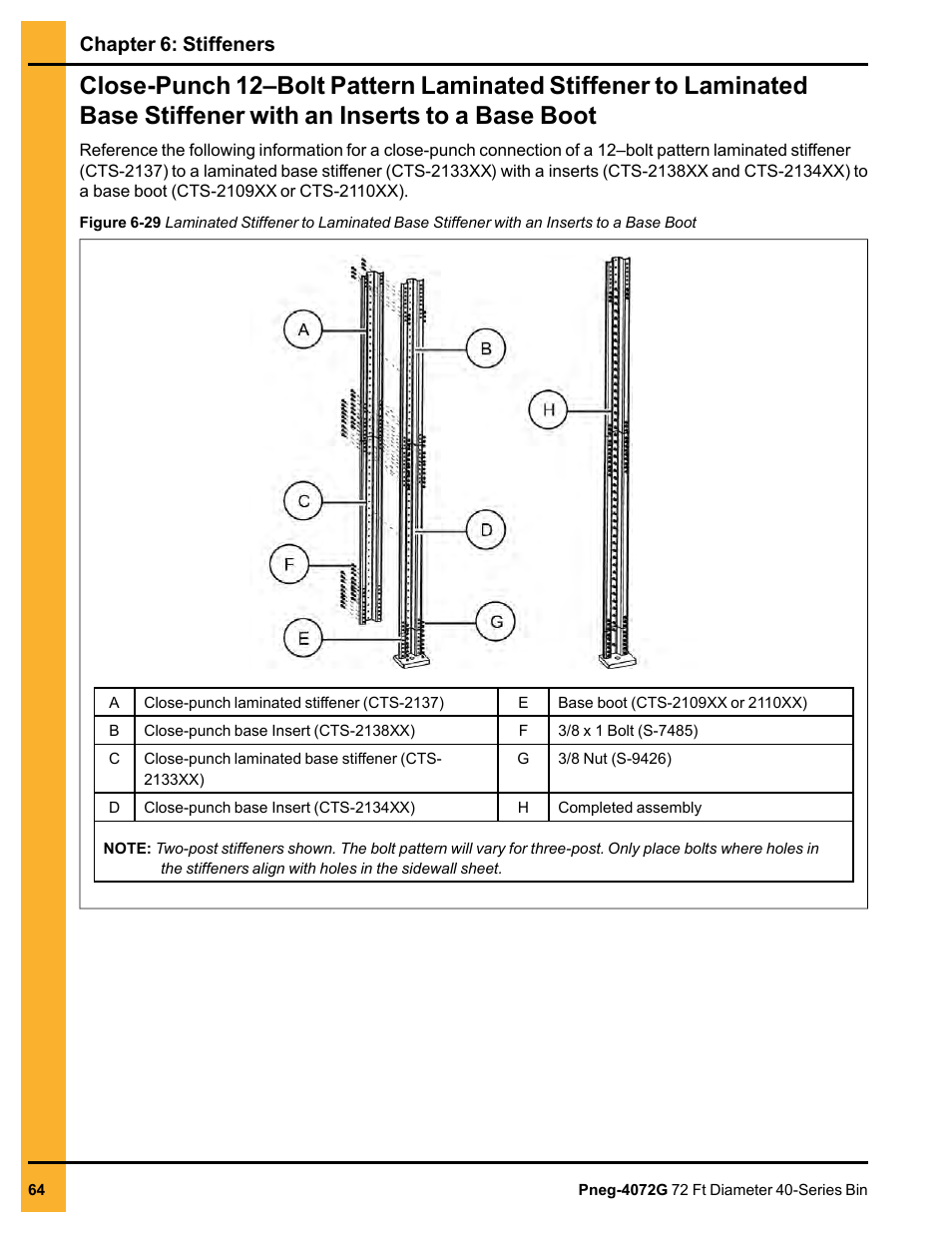 Base boot, To a base boot, Chapter 6: stiffeners | Grain Systems Tanks PNEG-4072G User Manual | Page 64 / 162