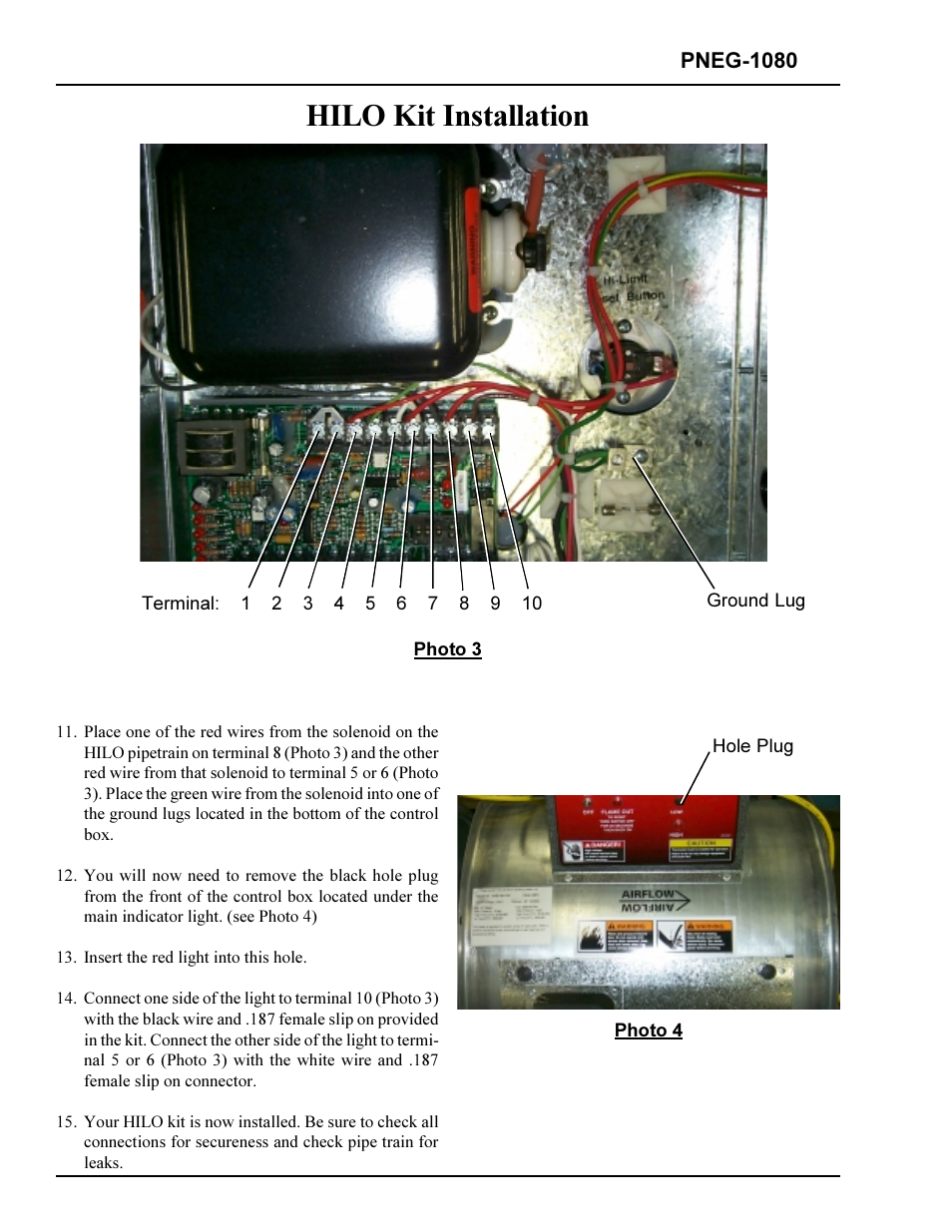 Hilo kit installation | Grain Systems PNEG-1080 User Manual | Page 2 / 2