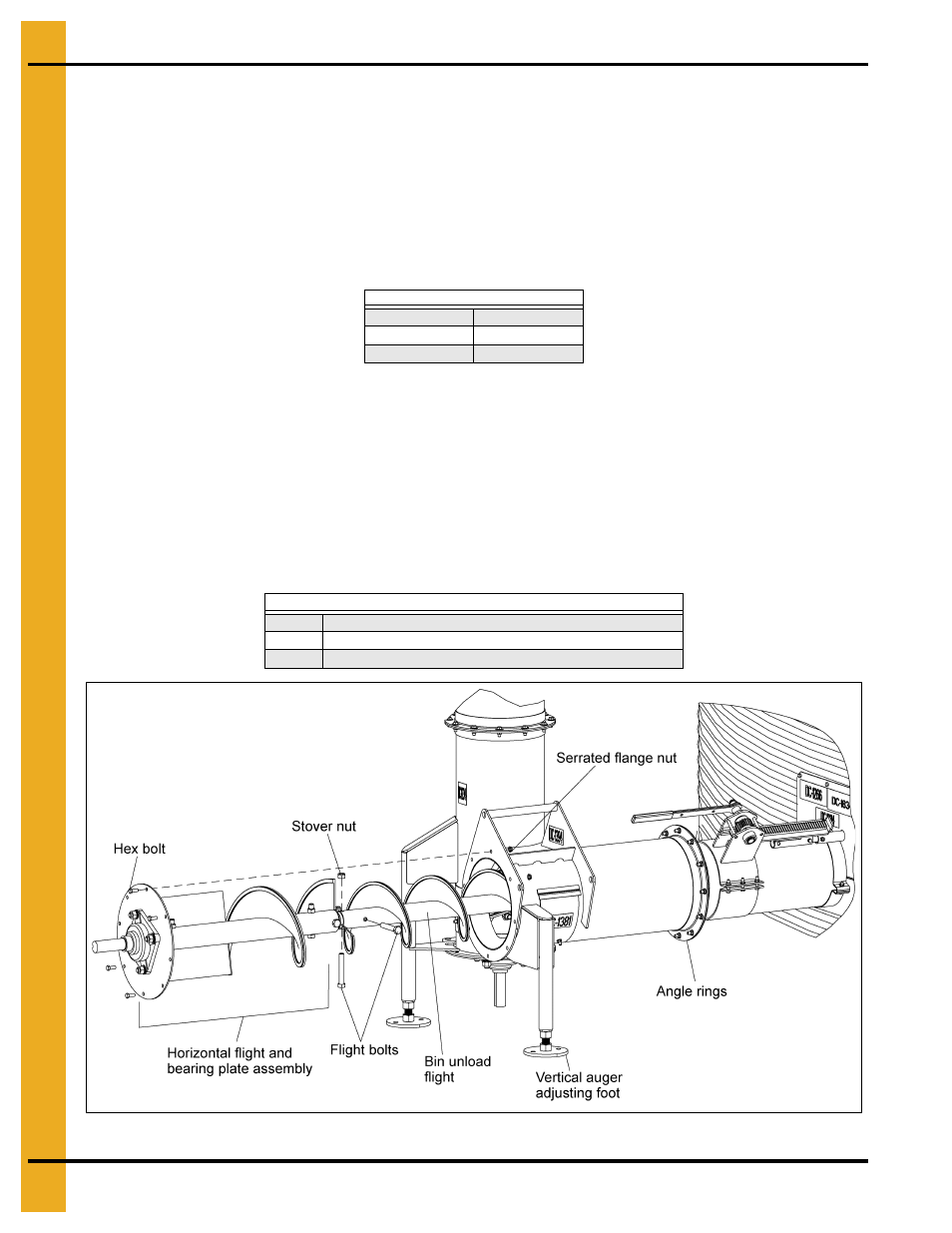 Attaching the auger to the bin, Attaching the horizontal flight, Installation | Grain Systems Unload Augers PNEG-1556 User Manual | Page 12 / 58