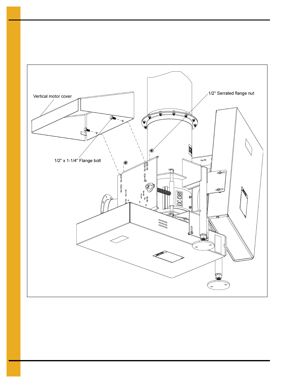 Installing the vertical motor cover | Grain Systems Unload Augers PNEG-1556 User Manual | Page 28 / 58