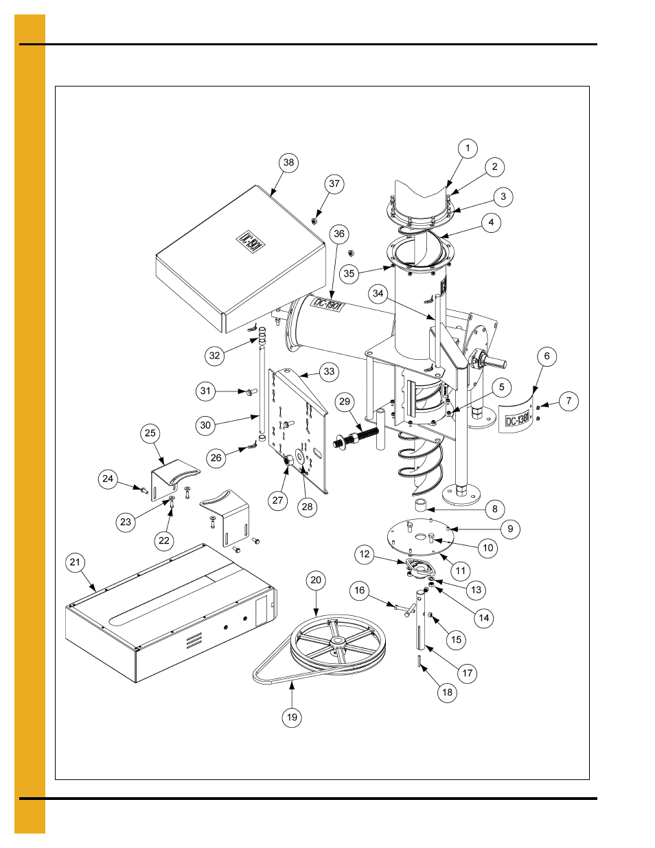 8" vertical drive parts | Grain Systems Unload Augers PNEG-1556 User Manual | Page 50 / 58