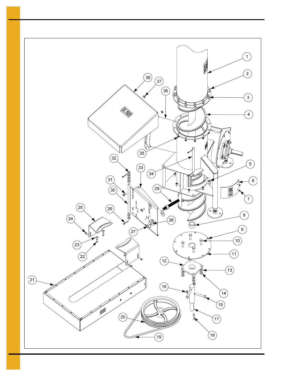 12" vertical drive parts | Grain Systems Unload Augers PNEG-1556 User Manual | Page 54 / 58