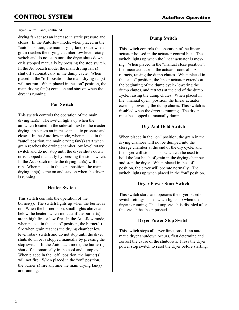 Control system | Grain Systems PNEG-728 User Manual | Page 12 / 47