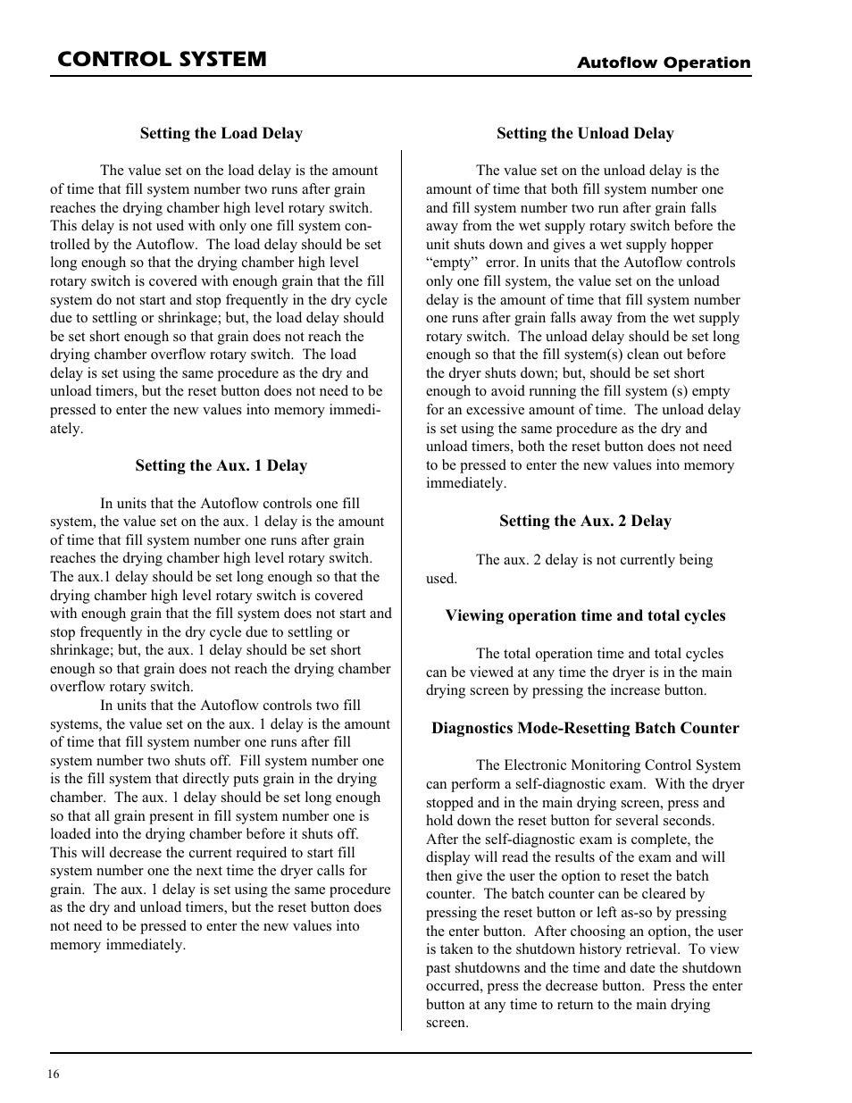 Control system | Grain Systems PNEG-728 User Manual | Page 16 / 47