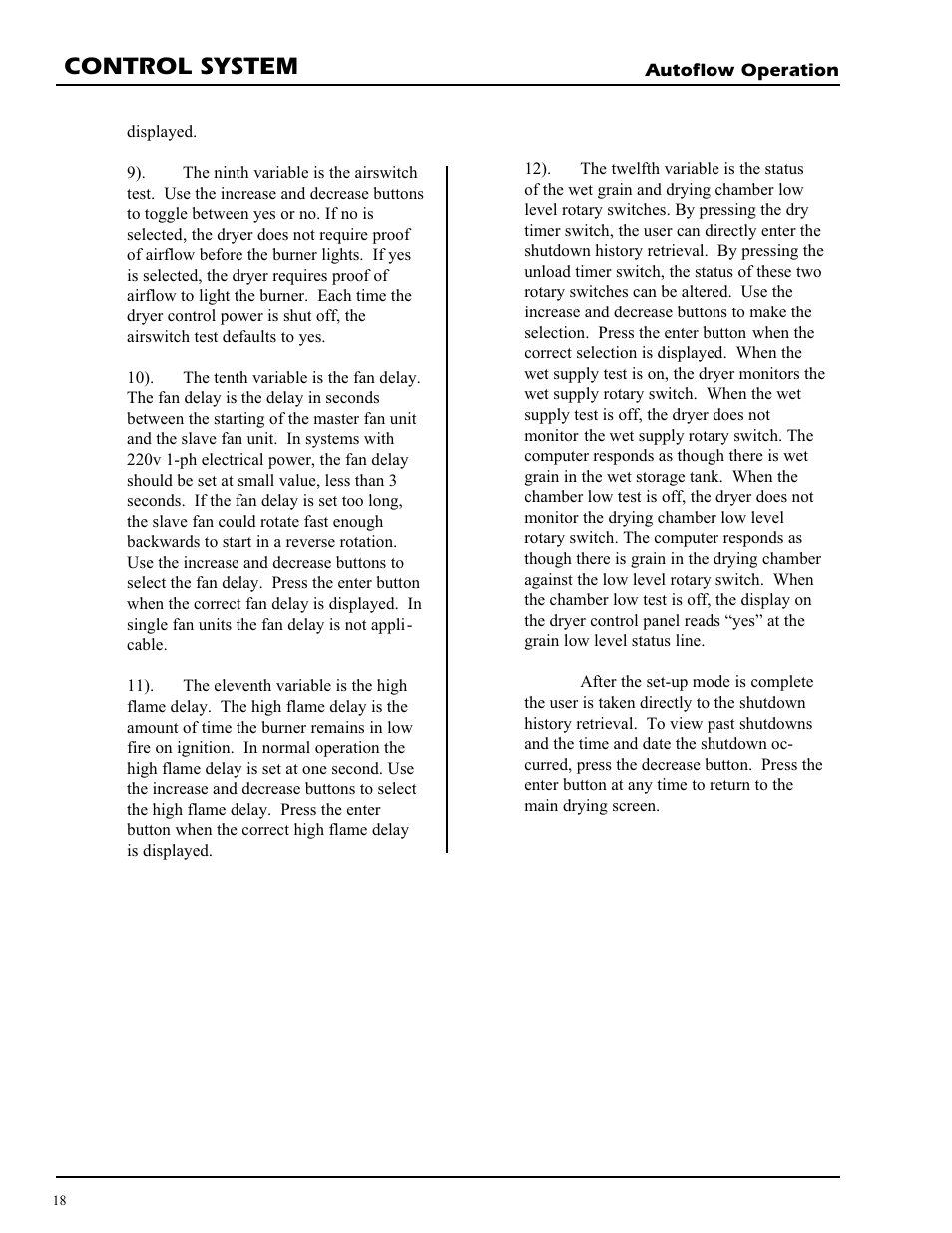 Control system | Grain Systems PNEG-728 User Manual | Page 18 / 47