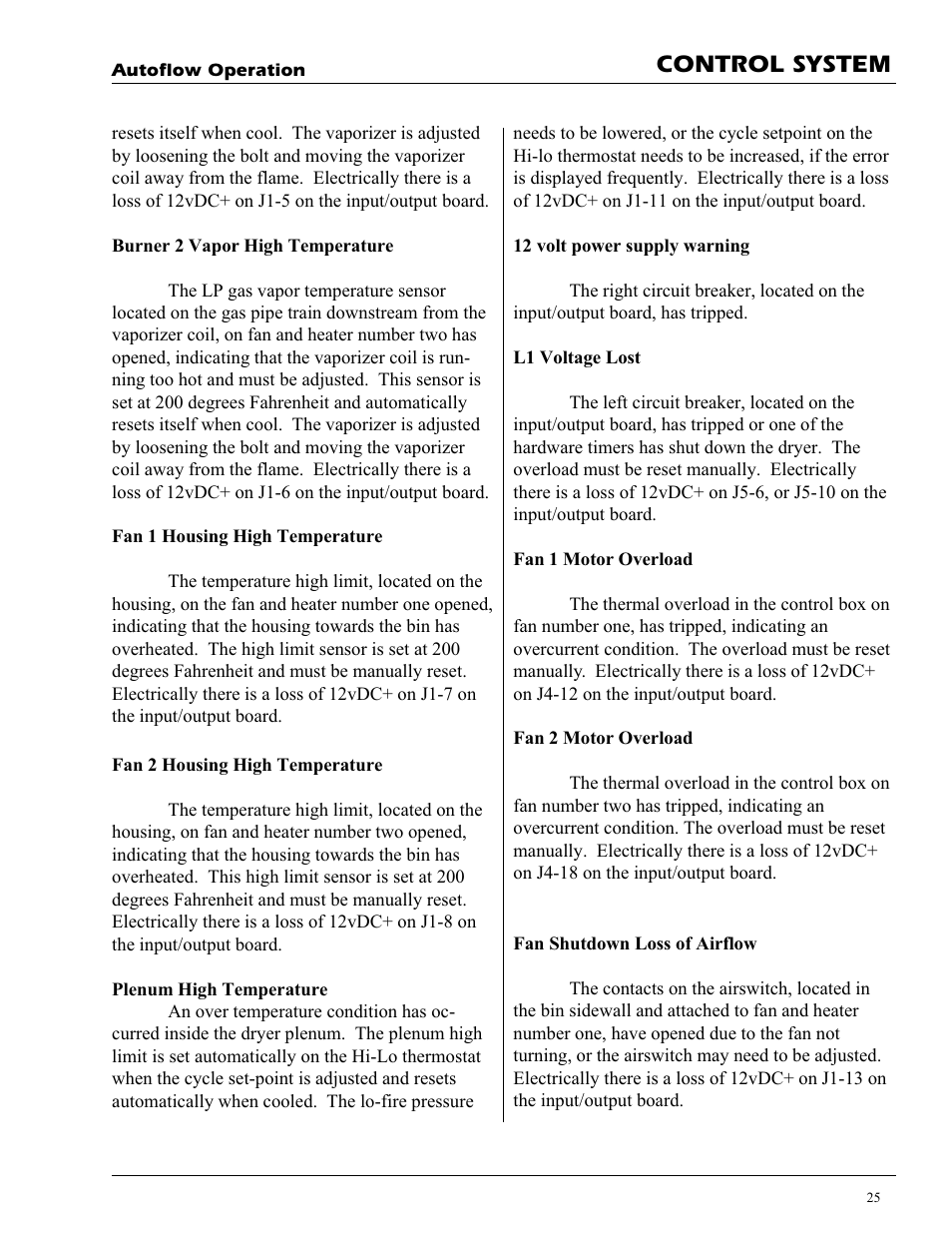 Control system | Grain Systems PNEG-728 User Manual | Page 25 / 47