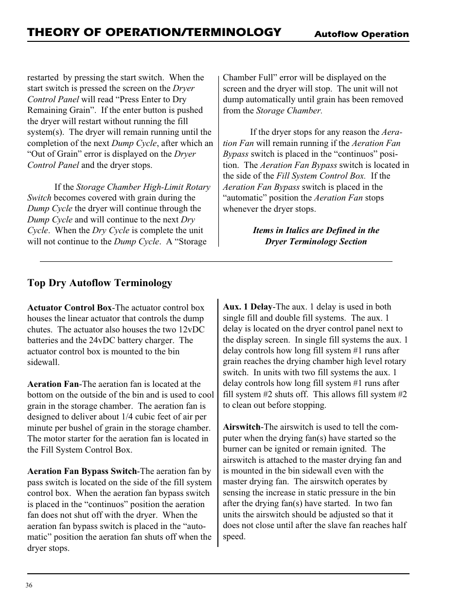 Theory of operation/terminology | Grain Systems PNEG-728 User Manual | Page 36 / 47