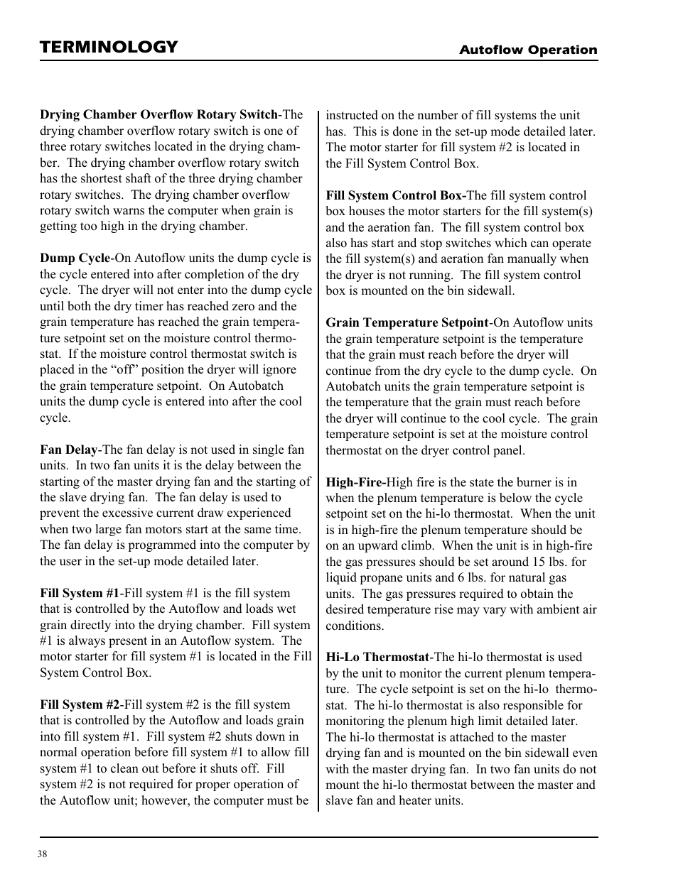 Terminology | Grain Systems PNEG-728 User Manual | Page 38 / 47