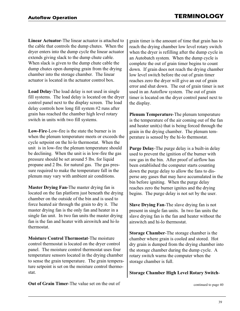 Terminology | Grain Systems PNEG-728 User Manual | Page 39 / 47