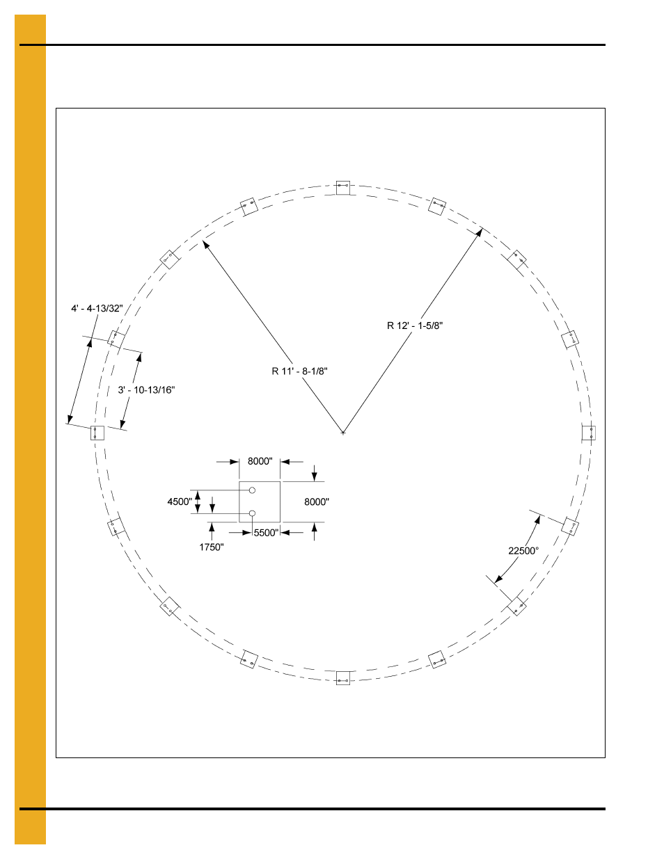 24' diameter fcht base plate layout | Grain Systems Tanks PNEG-603 User Manual | Page 20 / 56