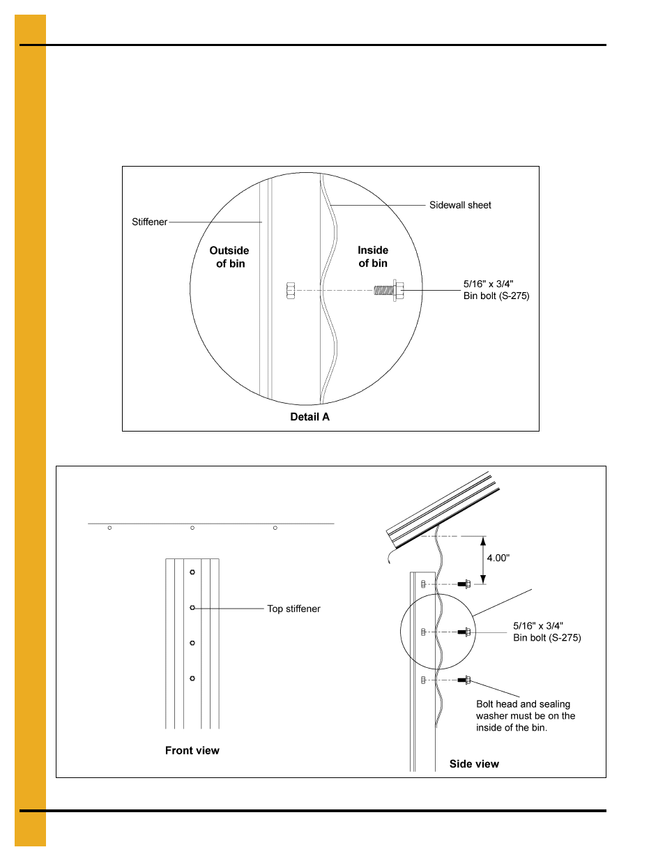 Stiffeners, Chapter 11 stiffeners, Top stiffener starting location | Installing stiffeners | Grain Systems Tanks PNEG-603 User Manual | Page 40 / 56