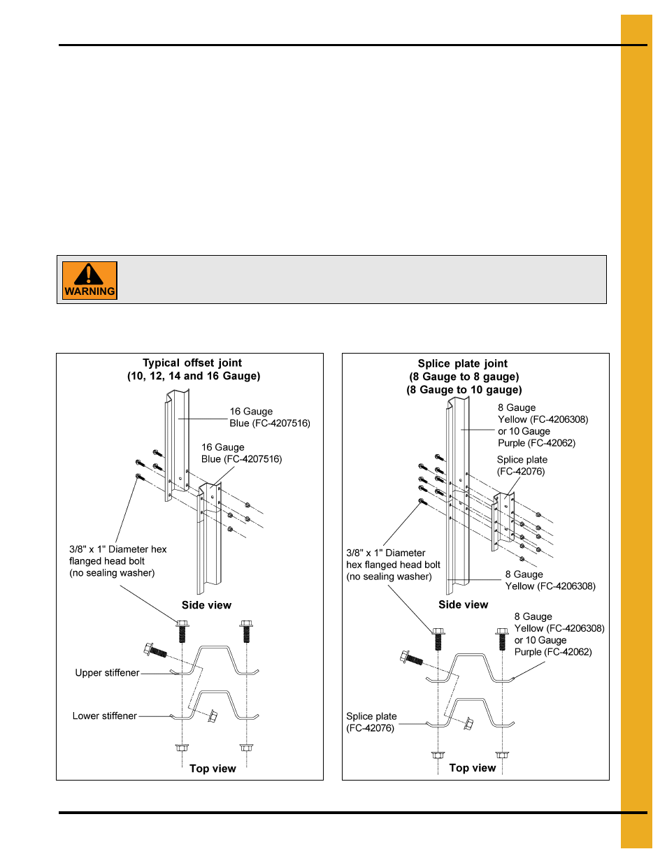 Stiffener splicing details stiffener splicing, Stiffener splicing details, Stiffener splicing | Grain Systems Tanks PNEG-603 User Manual | Page 43 / 56