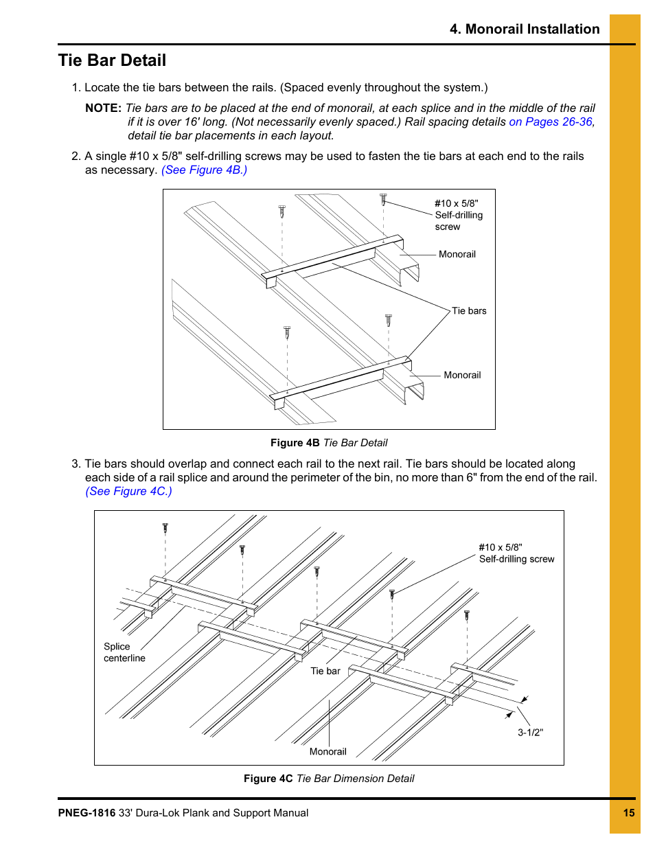 Tie bar detail | Grain Systems Bin Flooring PNEG-1816 User Manual | Page 15 / 42