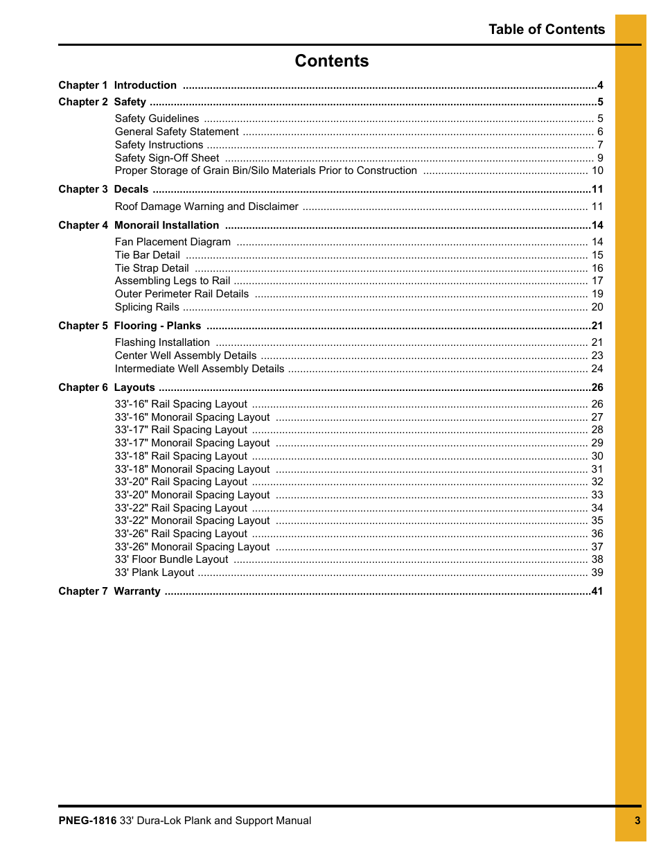 Grain Systems Bin Flooring PNEG-1816 User Manual | Page 3 / 42