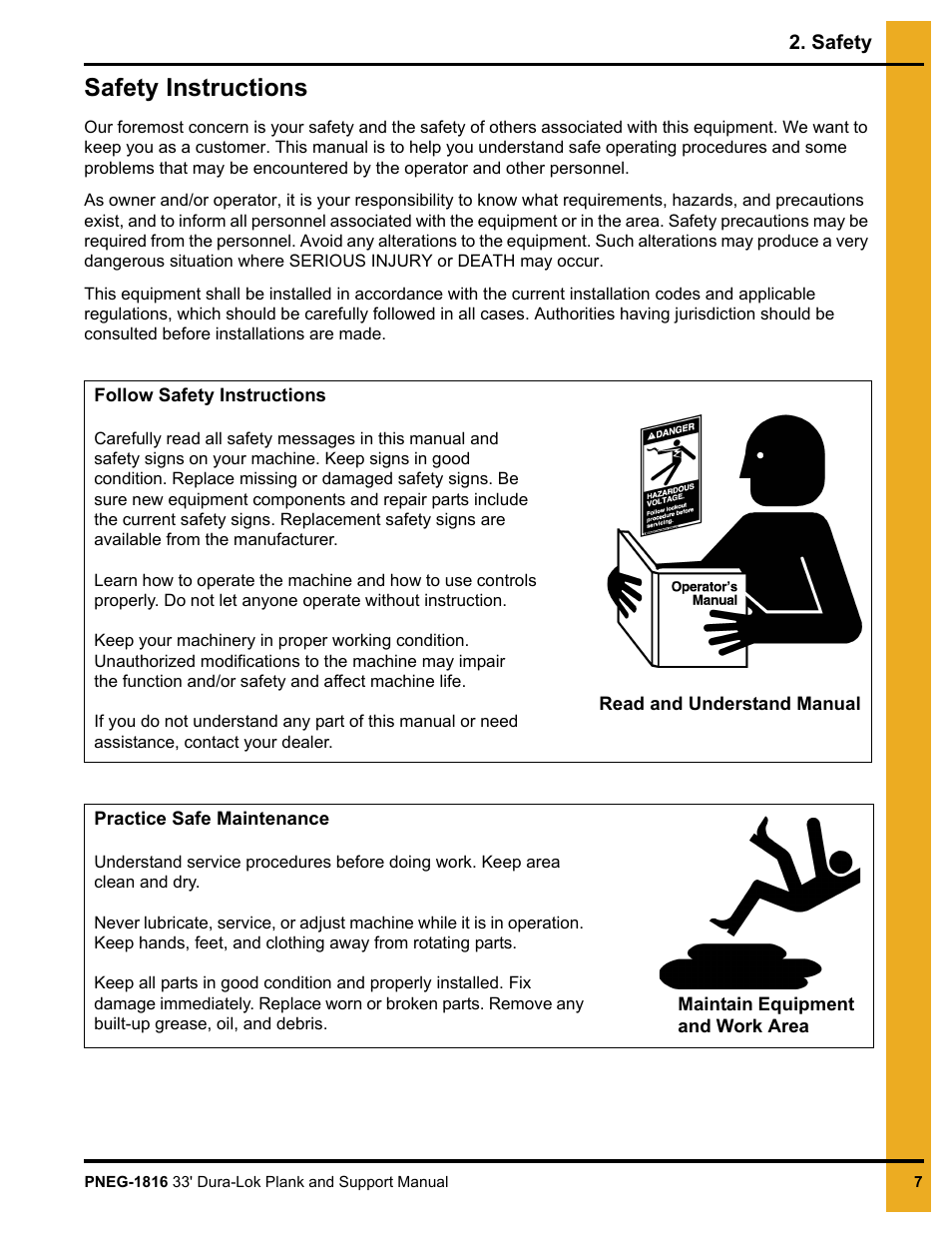 Safety instructions | Grain Systems Bin Flooring PNEG-1816 User Manual | Page 7 / 42