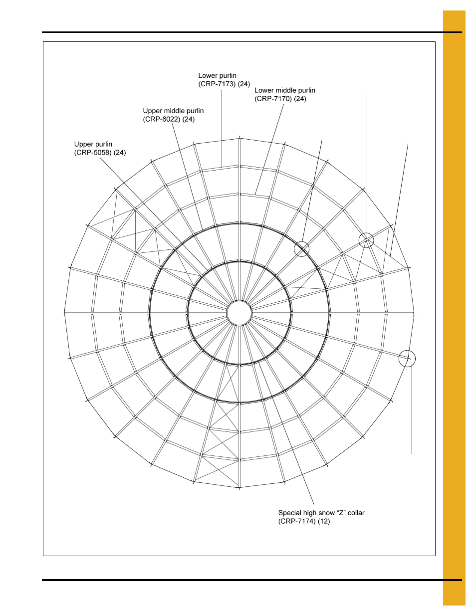 72' roof assembly instructions, Chapter 3 72' roof assembly instructions | Grain Systems Bin Accessories PNEG-1870 User Manual | Page 11 / 28