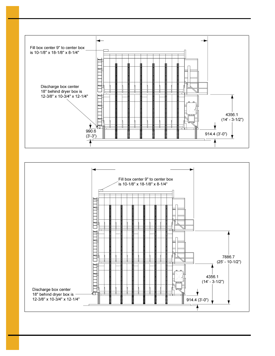 All stack dimensions (continued), Specifications | Grain Systems PNEG-1717 User Manual | Page 22 / 88