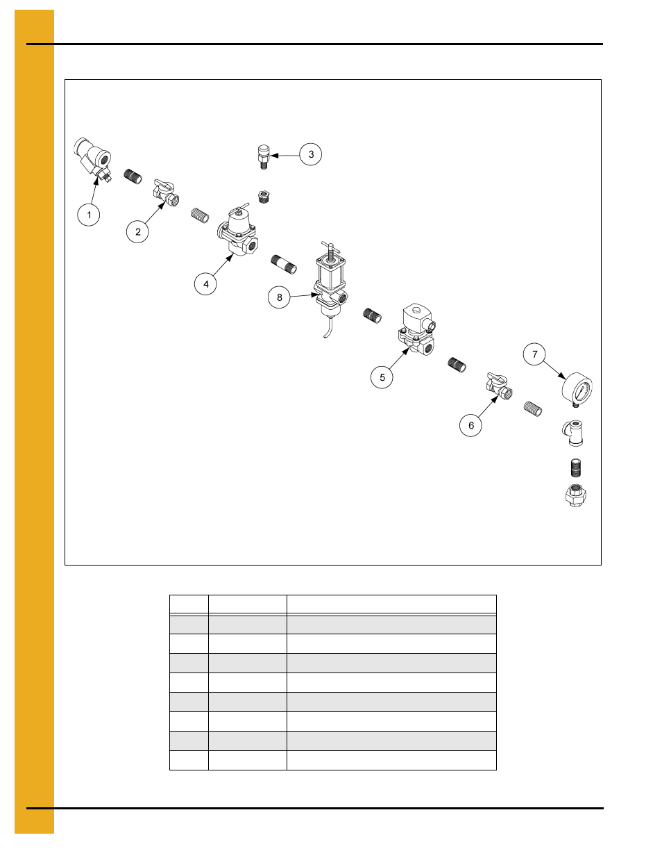 Dw ng modulating pipetrain components, Parts list | Grain Systems PNEG-823 User Manual | Page 32 / 42