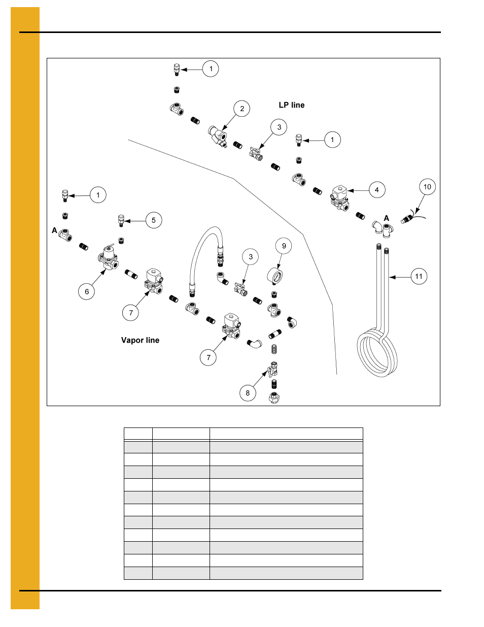 Dw lp high-low pipetrain components, Parts list | Grain Systems PNEG-823 User Manual | Page 34 / 42